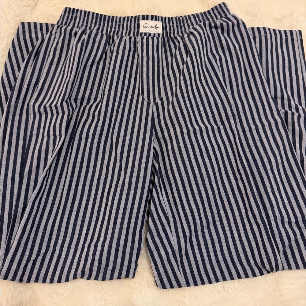 White Fox Boutique Blue Striped Pants